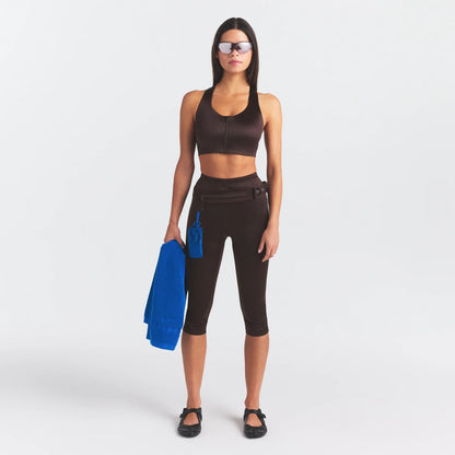 NikeSKIMS SATIN SHINE RACERBACK ZIP FRONT BRA | PHOENIX