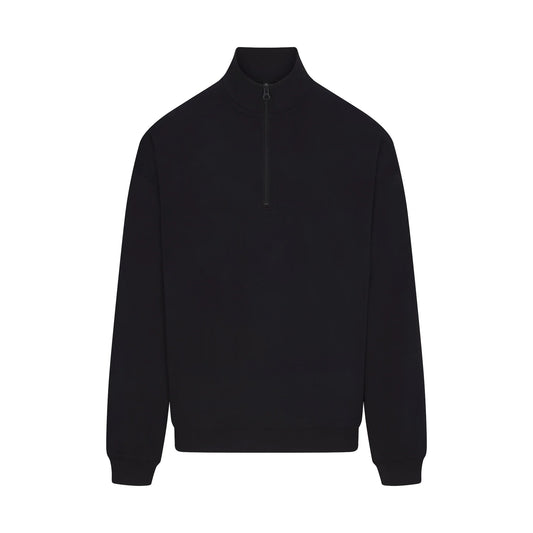 JERSEY LOUNGE MENS RELAXED QUARTER ZIP PULLOVER | OBSIDIAN