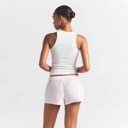 COTTON POPLIN BOXER SLEEP SET | CHERRY BLOSSOM STRIPE