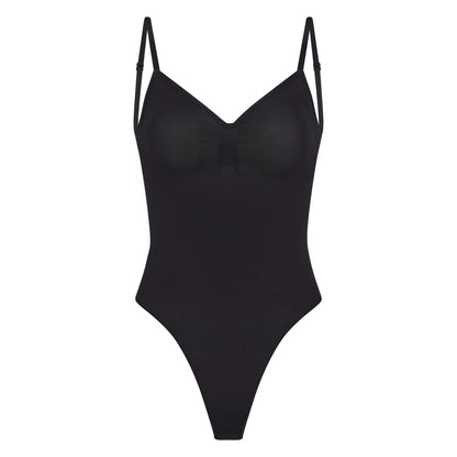 SEAMLESS SCULPT LOW BACK THONG BODYSUIT | ONYX