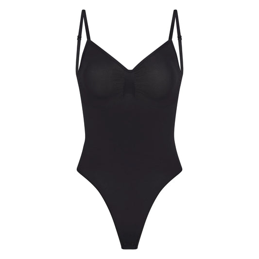 SEAMLESS SCULPT LOW BACK THONG BODYSUIT | ONYX