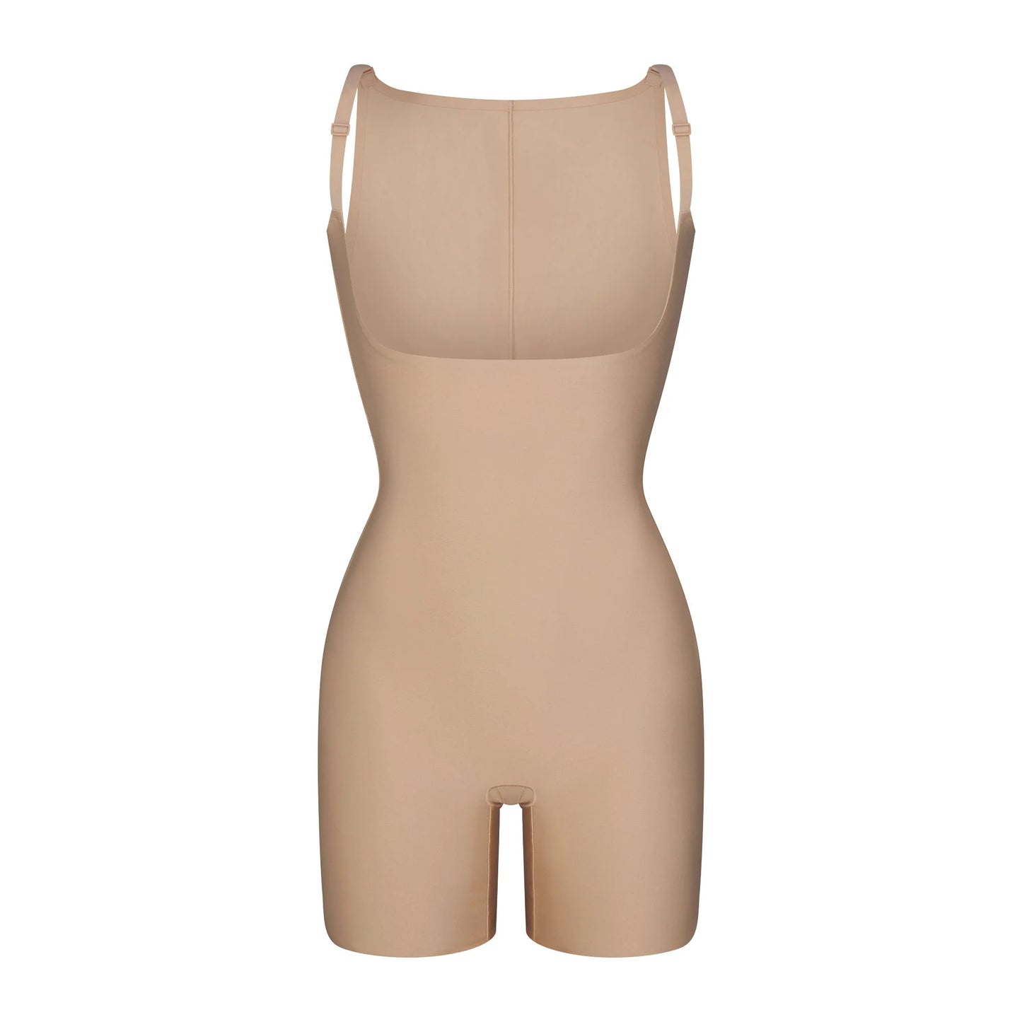 SKIMS BODY CORE SCULPT BACK SMOOTHING OPEN BUST MID THIGH BODYSUIT | CLAY