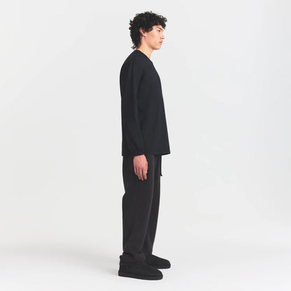 HEAVYWEIGHT COTTON MENS RELAXED LONG SLEEVE T-SHIRT | OBSIDIAN