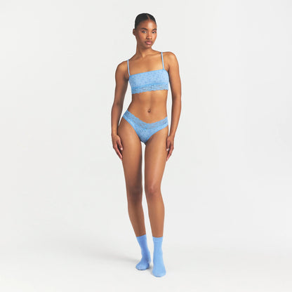 LIGHTWEIGHT COTTON WIDE LACE BRIEF | SURF DAINTY FLORAL PRINT