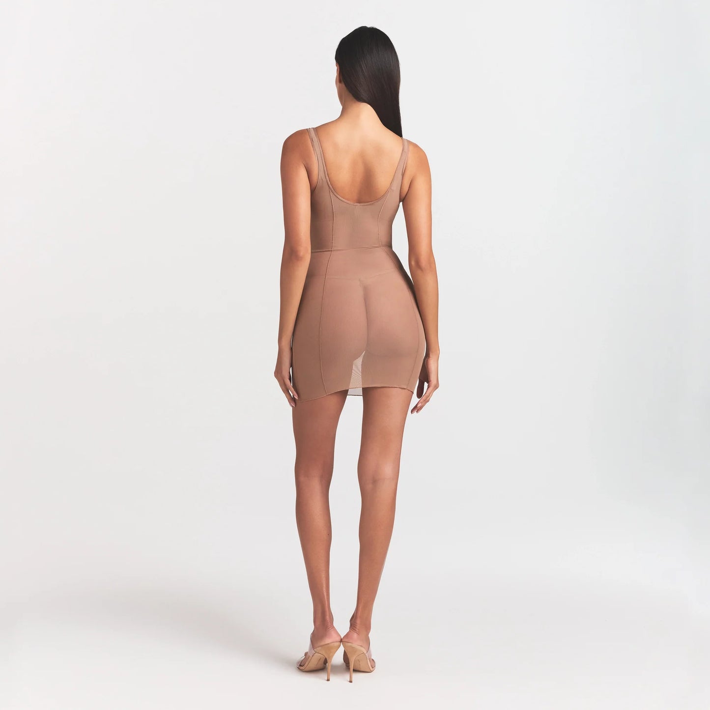 POWER MESH SHAPEWEAR OPEN BUST SLIP DRESS | SIENNA