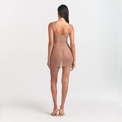 POWER MESH SHAPEWEAR OPEN BUST SLIP DRESS | SIENNA