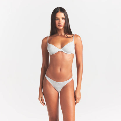 EVERYDAY COTTON UNLINED DEMI BRA | LIGHT HEATHER GREY