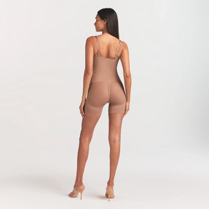 SKIMS BODY CORE SCULPT BACK SMOOTHING OPEN BUST MID THIGH BODYSUIT | SIENNA