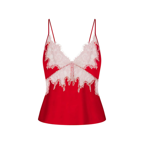 SILK LACE CAMI | RUBY CONTRAST