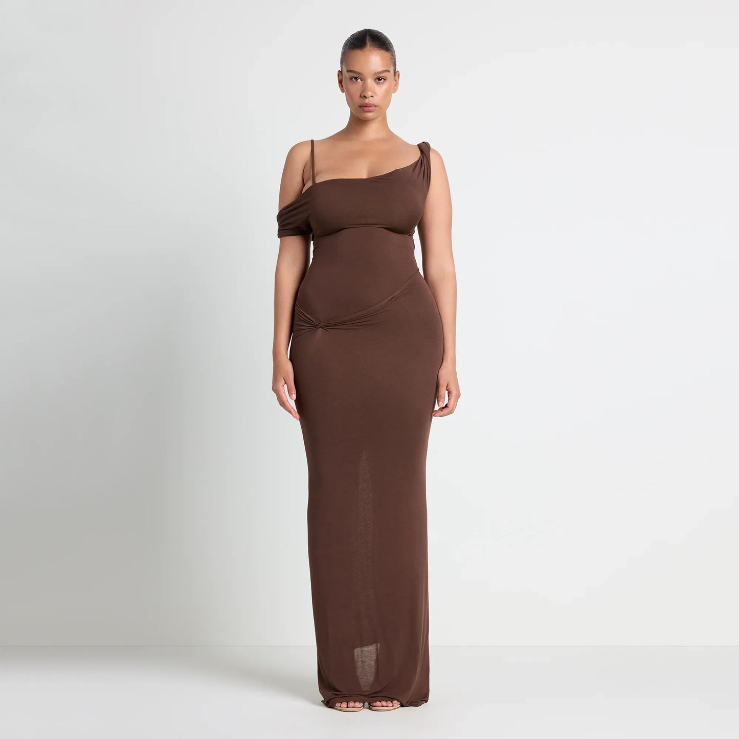 VETTESE X SKIMS SHEER MODAL DRAPED BRALETTE | COCOA