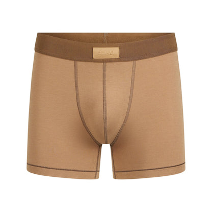 SKIMS COTTON MENS 3" BOXER BRIEF | RUSSET