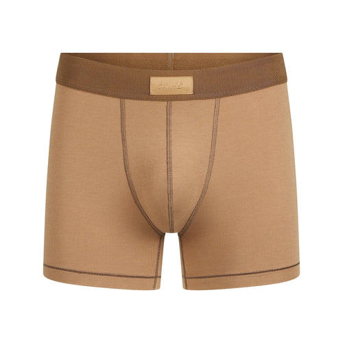 SKIMS COTTON MENS 3" BOXER BRIEF | RUSSET