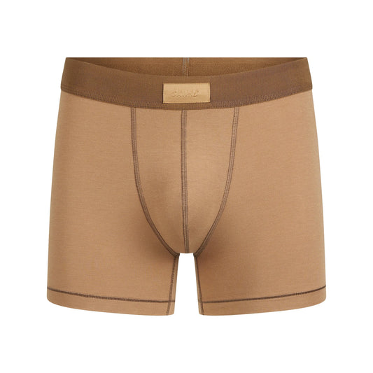 SKIMS COTTON MENS 3" BOXER BRIEF | RUSSET