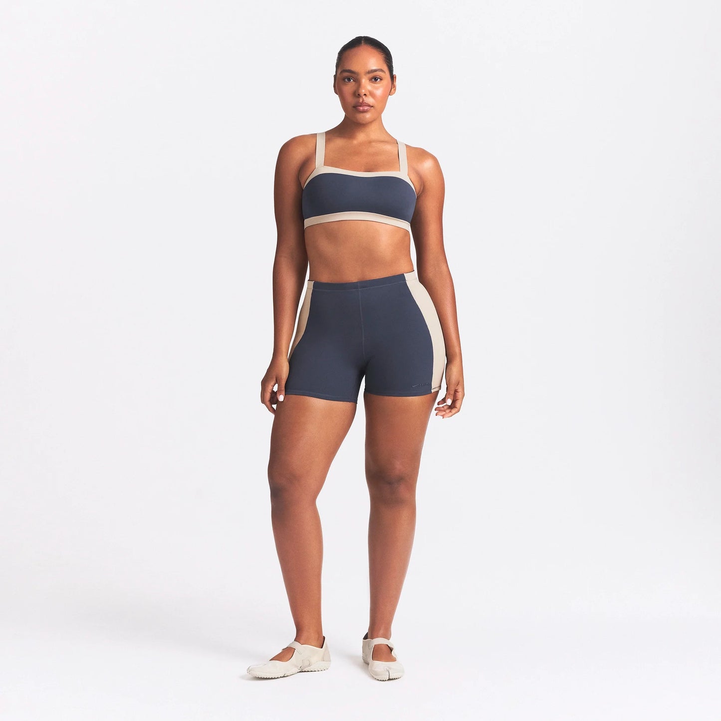 NikeSKIMS MATTE SHINE MIX 5" BIKER SHORT | DEEP ROYAL AND STONE