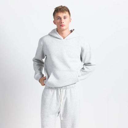 FLEECE LOUNGE MENS RELAXED HOODIE | LIGHT HEATHER GREY