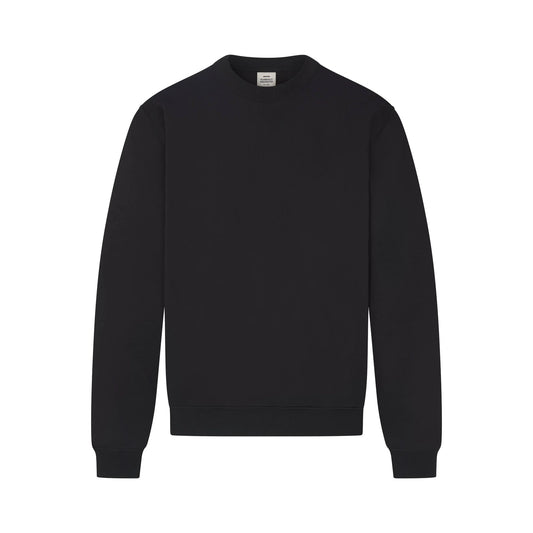 FLEECE LOUNGE MENS RELAXED HIGH CREWNECK | WASHED ONYX