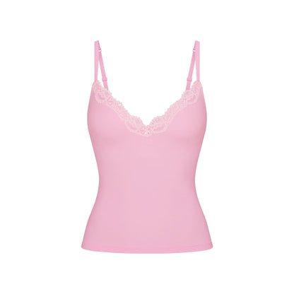 FITS EVERYBODY LACE PUSH-UP CAMI | BUBBLE GUM TONAL