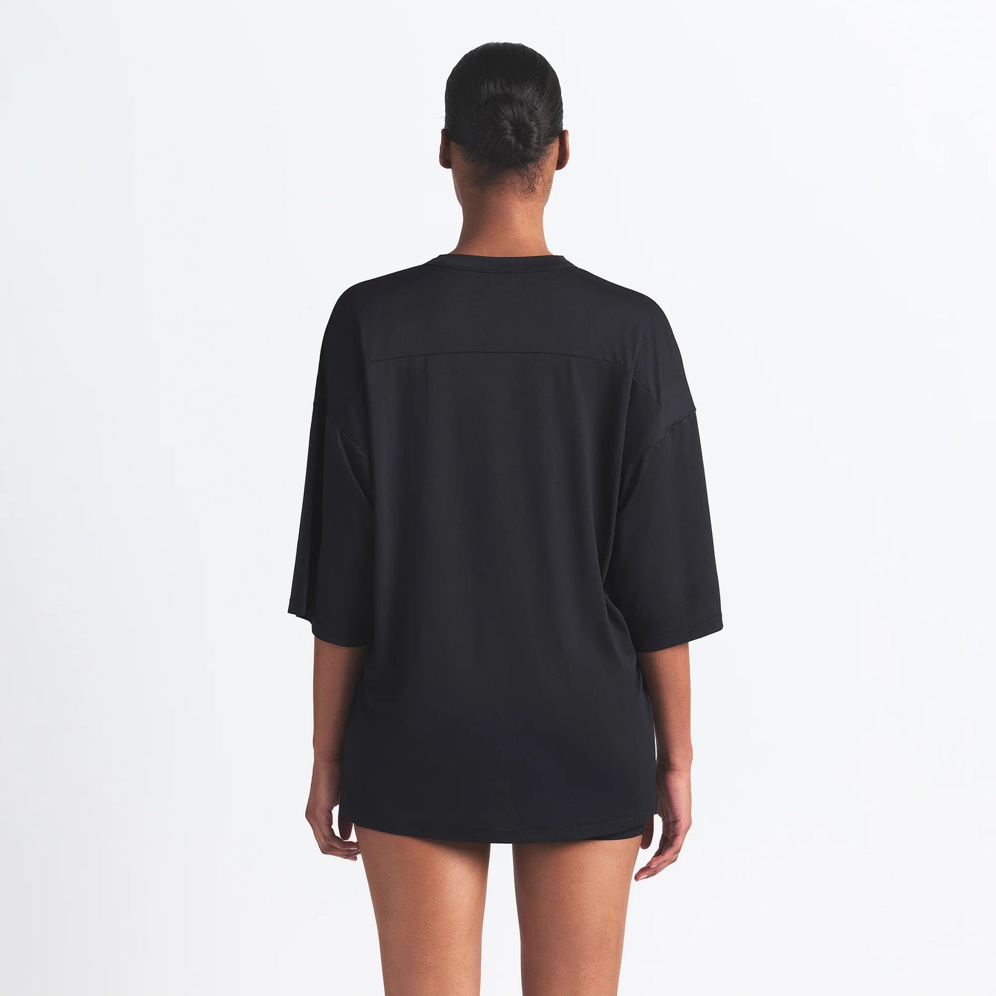 NikeSKIMS AIRY V-NECK OVERSIZED TOP | OBSIDIAN