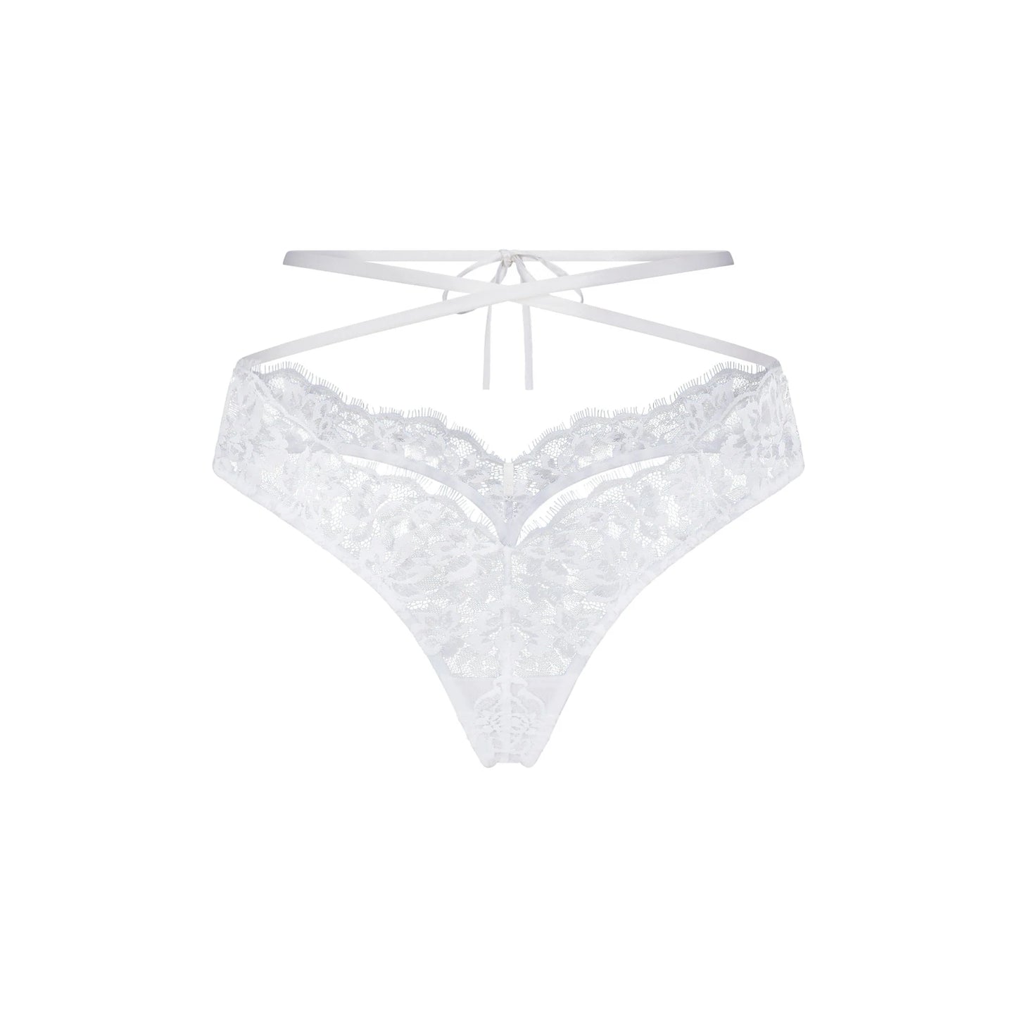 SKIMS LACE BUTTERFLY THONG | SNOW