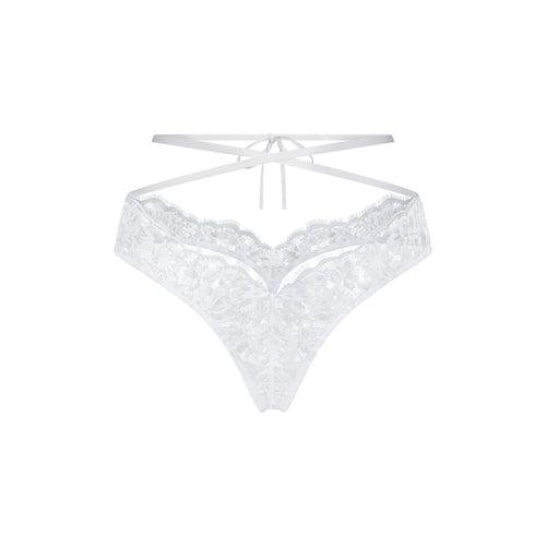 SKIMS LACE BUTTERFLY THONG | SNOW