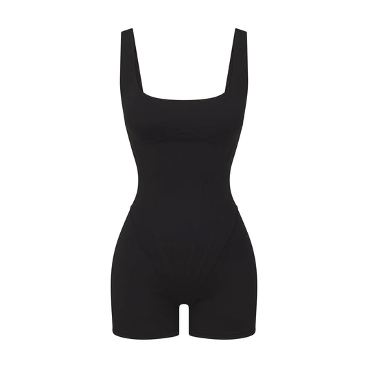 NikeSKIMS MATTE CORSET 2" ONE PIECE | OBSIDIAN