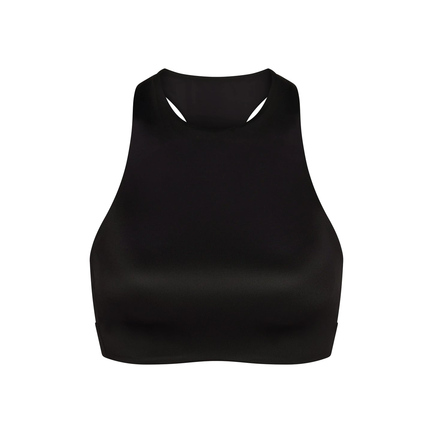 NikeSKIMS SATIN SHINE HIGH NECK BRA | OBSIDIAN