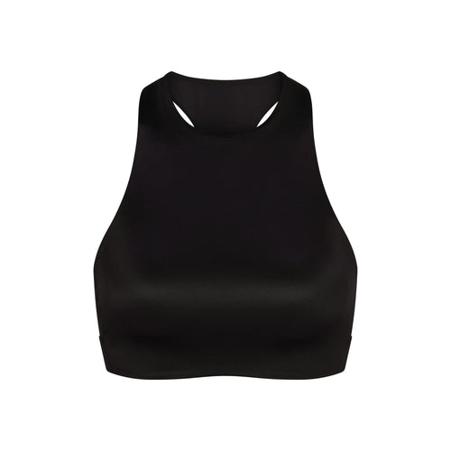 NikeSKIMS SATIN SHINE HIGH NECK BRA | OBSIDIAN
