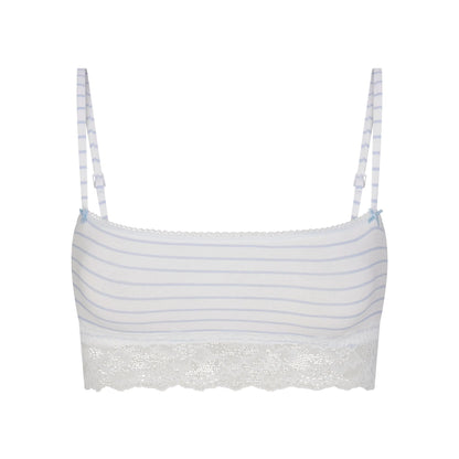 LIGHTWEIGHT COTTON STRAIGHT NECK BRALETTE | AIRSPACE LAGUNA STRIPE