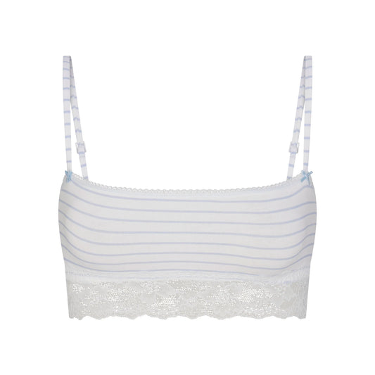LIGHTWEIGHT COTTON STRAIGHT NECK BRALETTE | AIRSPACE LAGUNA STRIPE