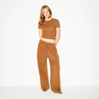 COTTON RIB T-SHIRT | CHAI