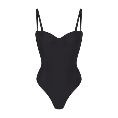 SKIMS BODY UNDERWIRE THONG BODYSUIT | ONYX