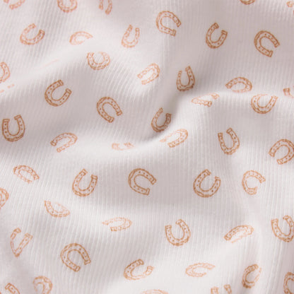 COTTON RIB BOXER | OCHRE HORSESHOE PRINT