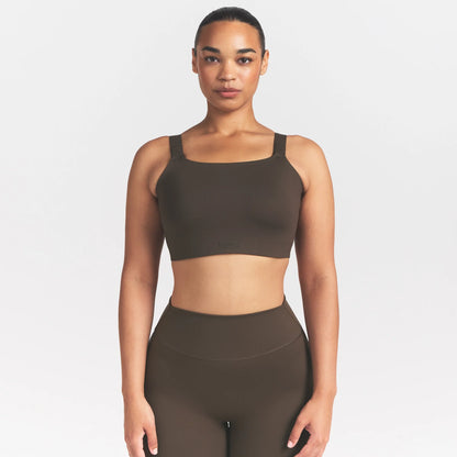 NikeSKIMS MATTE WIDE STRAP BRA | DARK SEPIA