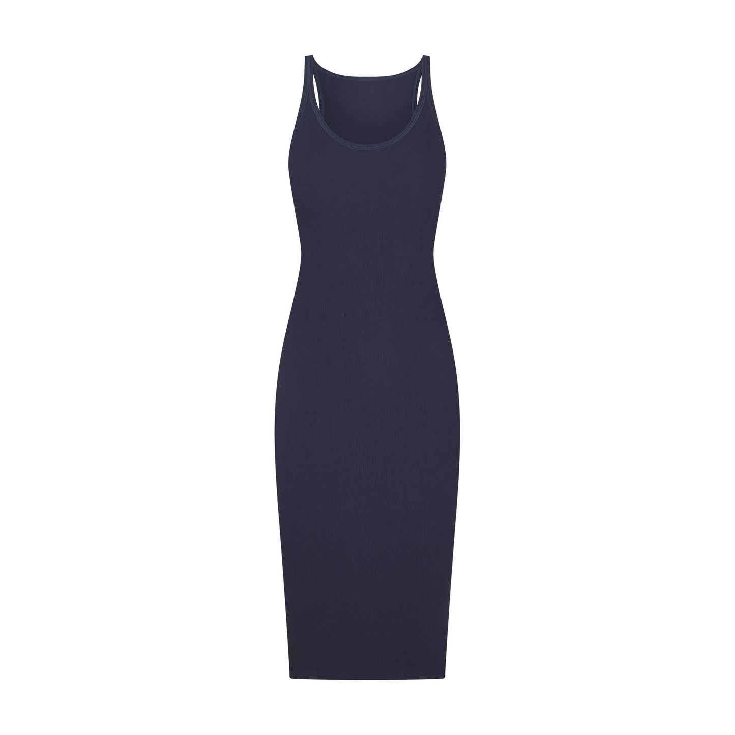 COTTON RIB TANK MIDI DRESS | NAVY