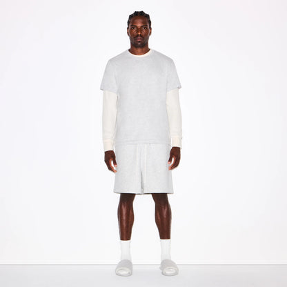 FLEECE LOUNGE MENS RELAXED SHORT | LIGHT HEATHER GREY