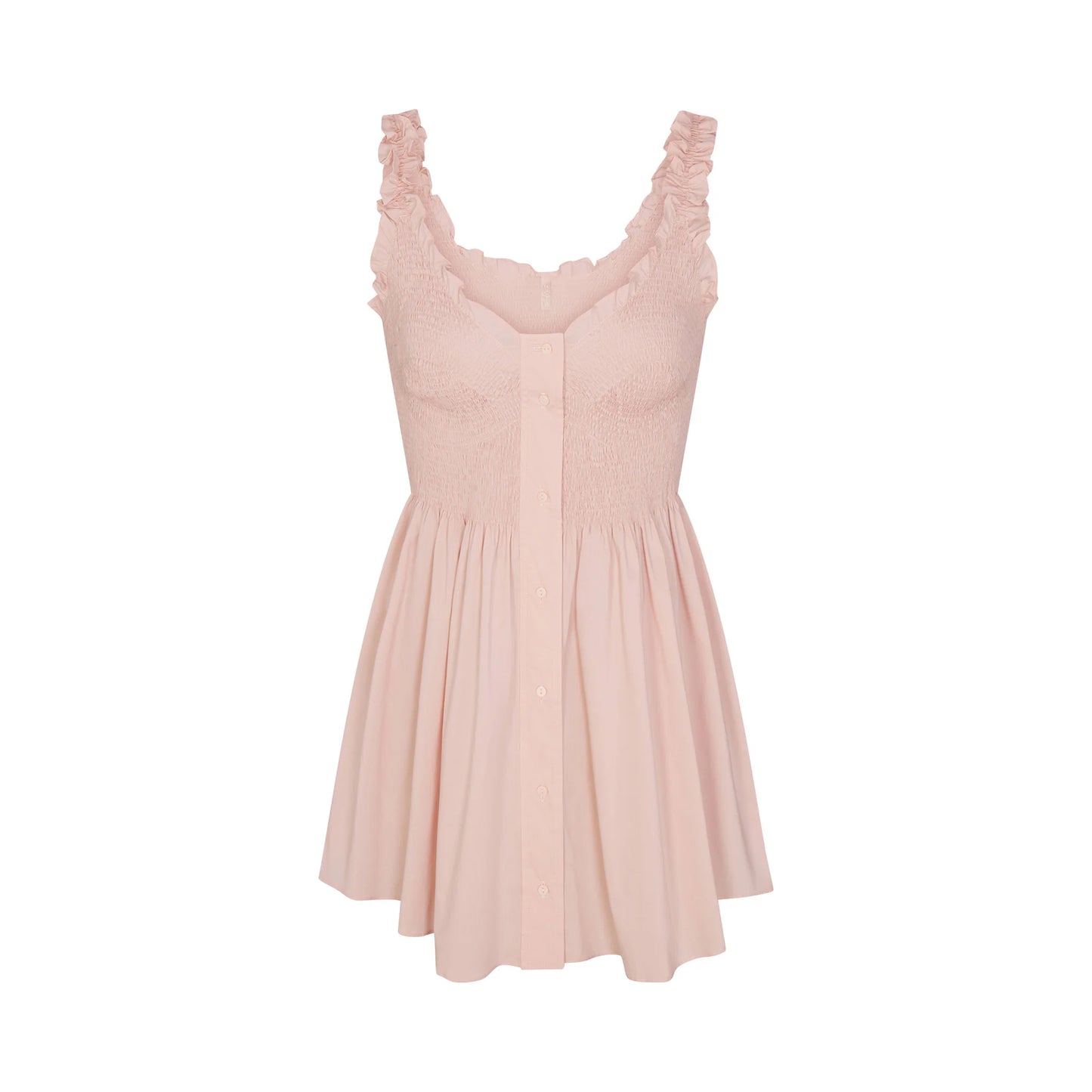 POPLIN APPAREL MINI SMOCKED DRESS | DUSTY PINK