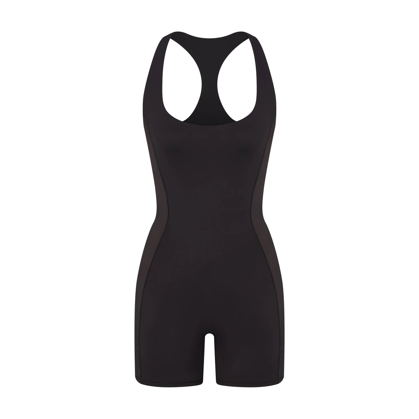 NikeSKIMS MATTE SHINE MIX RACERBACK 5" ONE PIECE | OBSIDIAN AND IGNEOUS