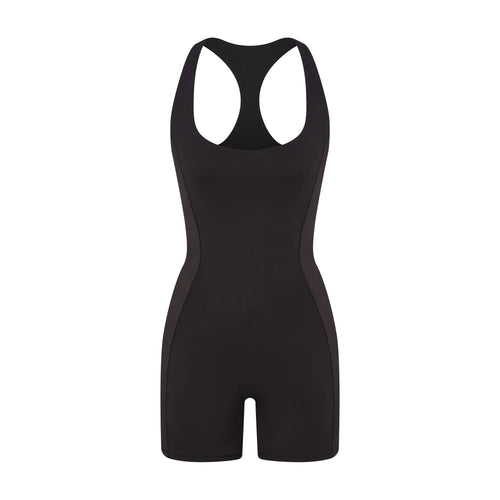 NikeSKIMS MATTE SHINE MIX RACERBACK 5" ONE PIECE | OBSIDIAN AND IGNEOUS