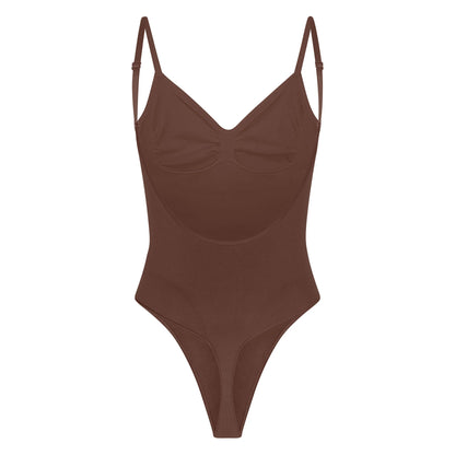 SEAMLESS SCULPT LOW BACK THONG BODYSUIT | COCOA