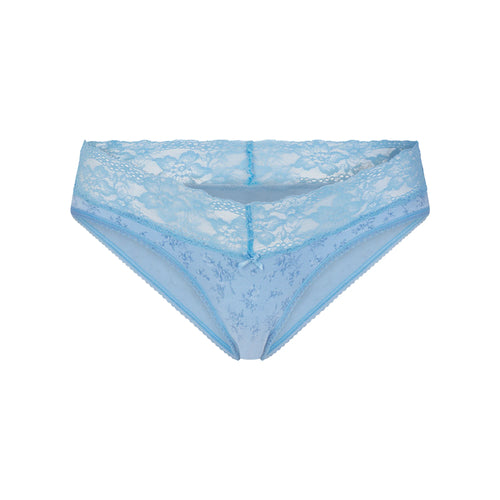 LIGHTWEIGHT COTTON WIDE LACE BRIEF | SURF DAINTY FLORAL PRINT