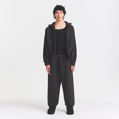 HEAVYWEIGHT FLEECE ZIP UP HOODIE | WASHED ONYX