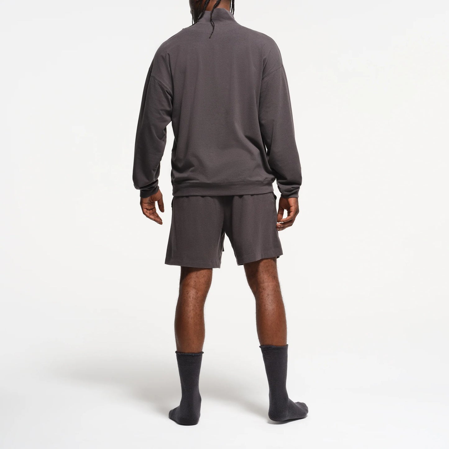 JERSEY LOUNGE MENS RELAXED QUARTER ZIP PULLOVER | ASH