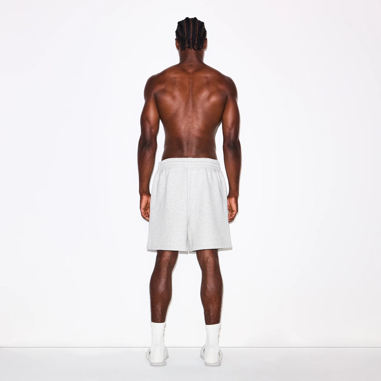 FLEECE LOUNGE MENS RELAXED SHORT | LIGHT HEATHER GREY