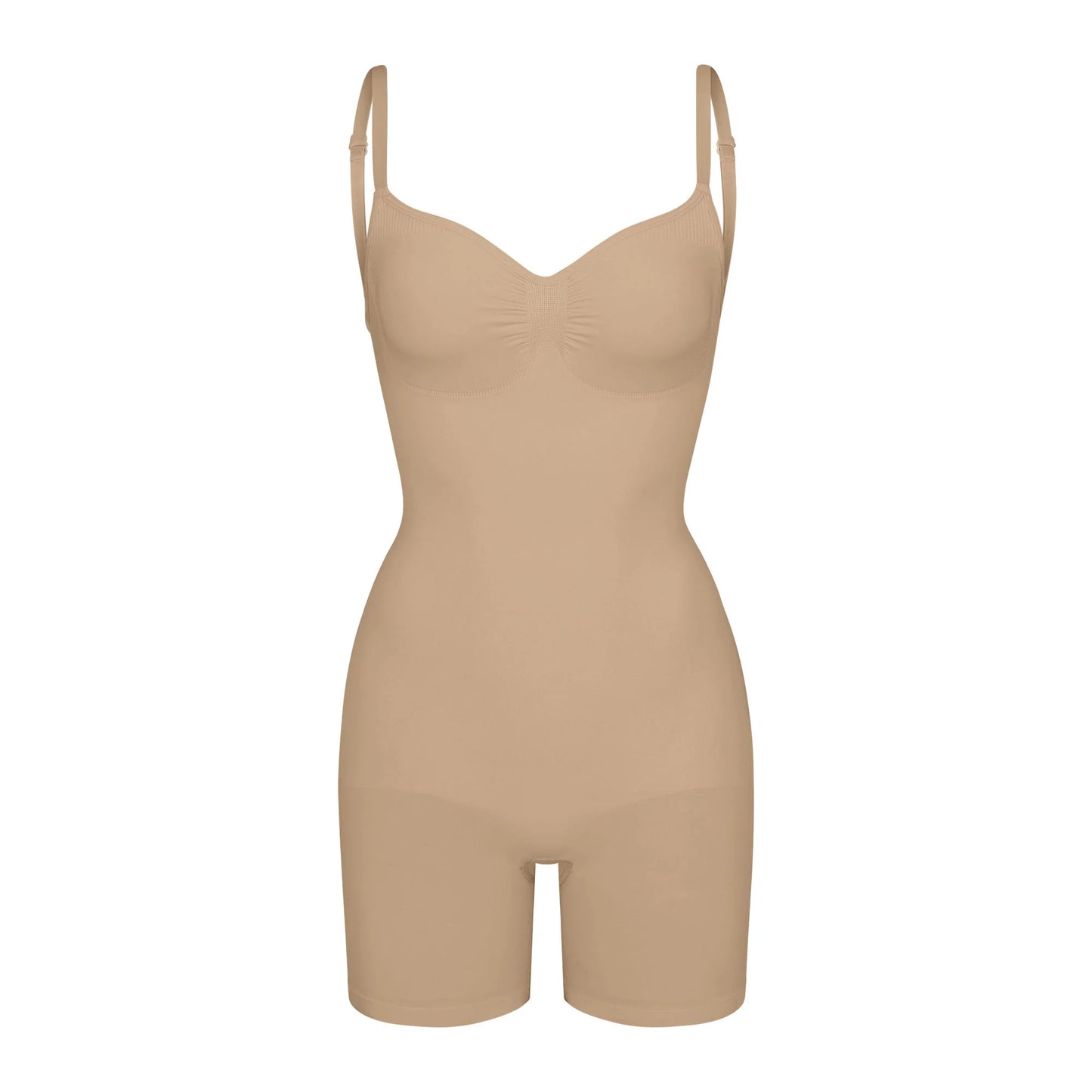 SEAMLESS SCULPT LOW BACK MID THIGH BODYSUIT | CLAY
