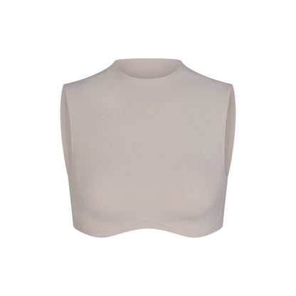 NikeSKIMS STUDIO STRETCH MOCK NECK BRA TOP | LINEN