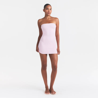 COTTON JERSEY MINI TUBE DRESS | CHERRY BLOSSOM