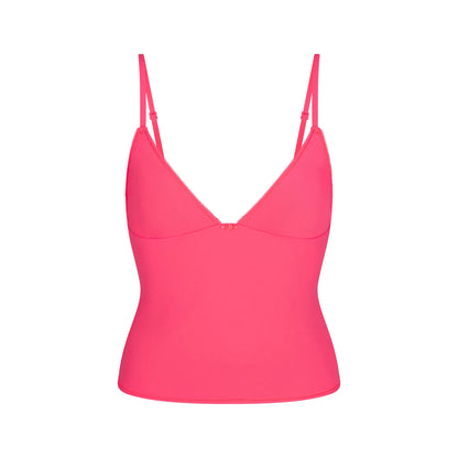 FITS EVERYBODY PICOT CAMI AND BOY SHORT SET | ULTRA PINK