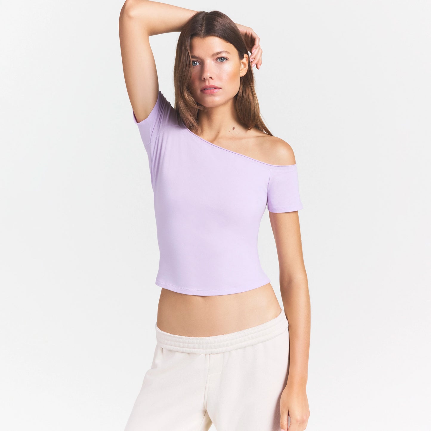 COTTON JERSEY OFF THE SHOULDER TOP | SUGAR PLUM
