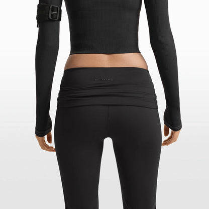 NikeSKIMS MATTE FOLDOVER SLIM FLARE LEGGING | OBSIDIAN