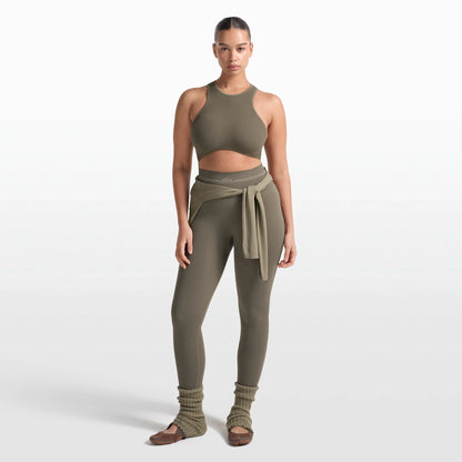 NikeSKIMS RIBBED SEAMLESS 26" LEGGING | DUSTY OAKMOSS